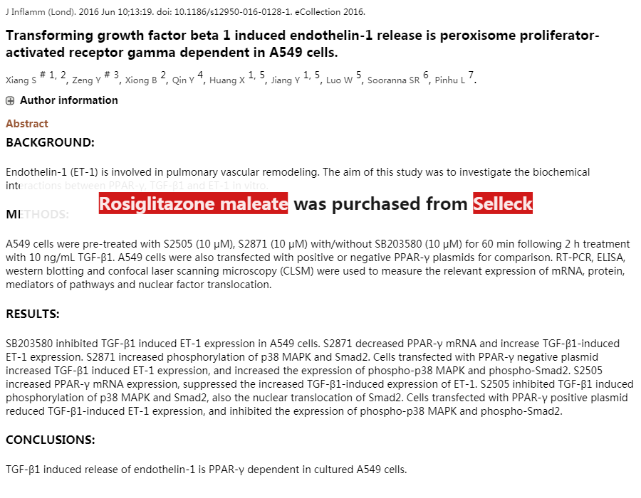 Rosiglitazone Maleate Ppar Agonist Ic