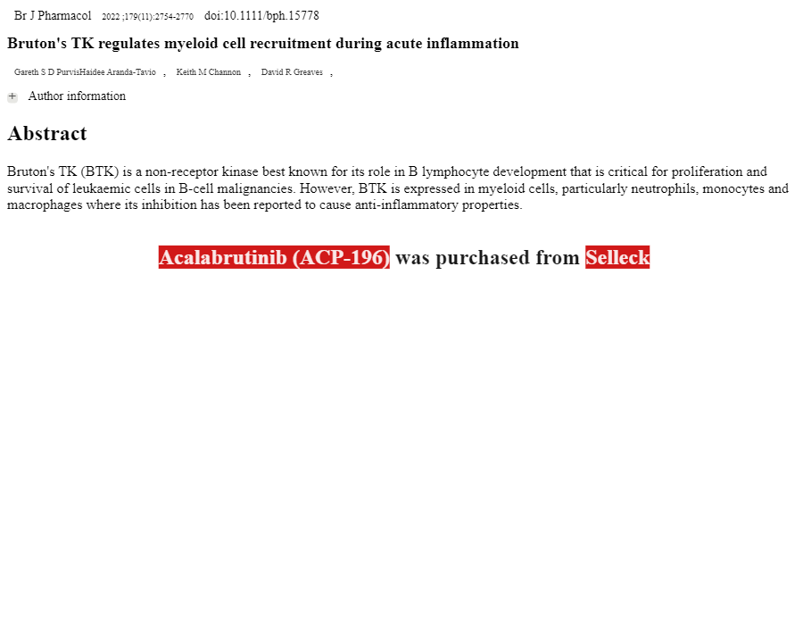 BTK抑制剂 | BTK Inhibitor