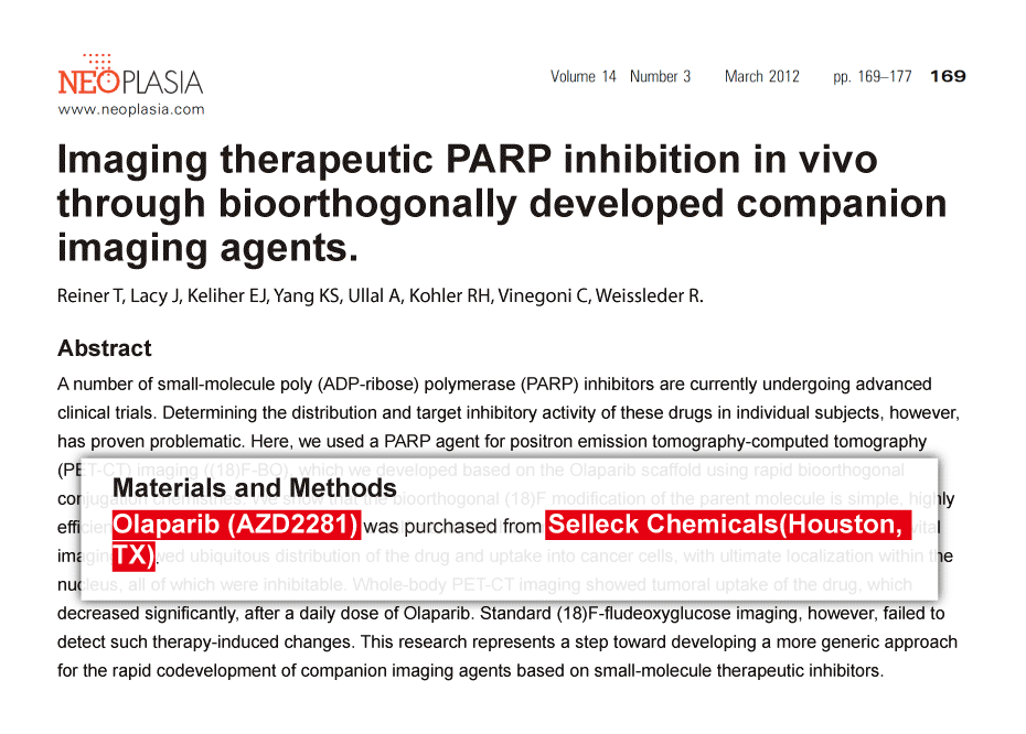 Olaparib (AZD2281, Ku0059436) PARP 抑制剂 现货供应 美国品牌 免费采购电话400668
