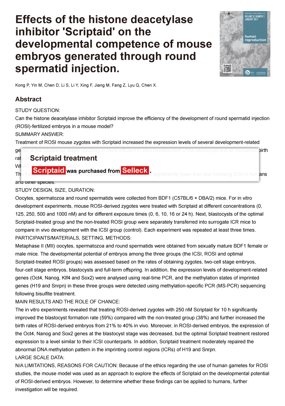 Scriptaid | HDAC 抑制剂 | 现货供应 | 美国品牌 | 免费采购电话400-668-6834