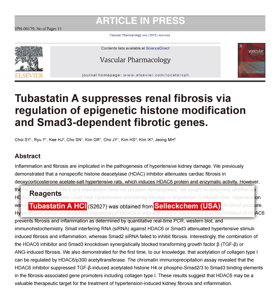 Tubastatin A HCl 购买HDAC 抑制剂 Selleck