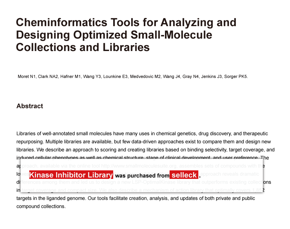 Inhibitor Library 激酶抑制剂分子库 | 96/384孔板 | 分子库/高通量筛选
