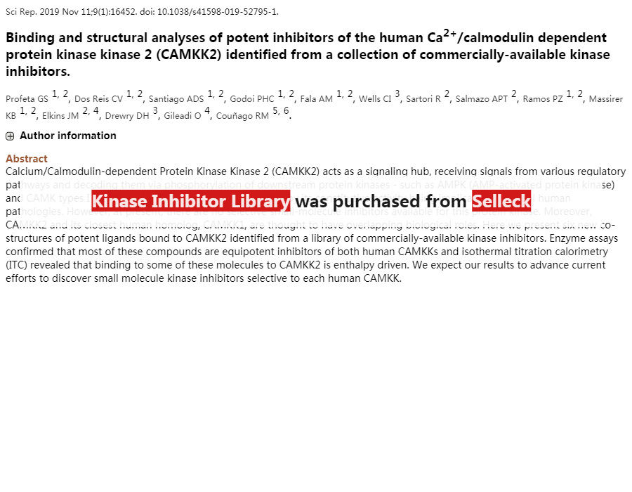 Inhibitor Library 激酶抑制剂分子库 | 96/384孔板 | 分子库/高通量筛选