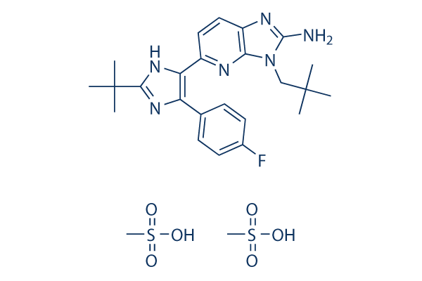 Ralimetinib (LY2228820) dimesylate Chemical Structure